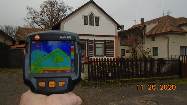 Měření termokamerou rodinného domu